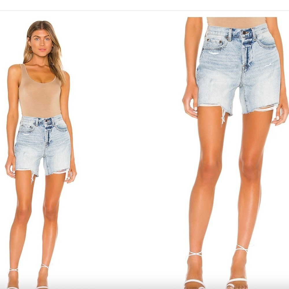 Pistola Revolve Devin Shorts 29 St Tropez High Rise Mom Cutoff 100% Cotton Denim